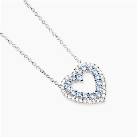 Collana Mabina Donna Regina di cuori in Argento Acquamarina sintetica 553817 - 553817